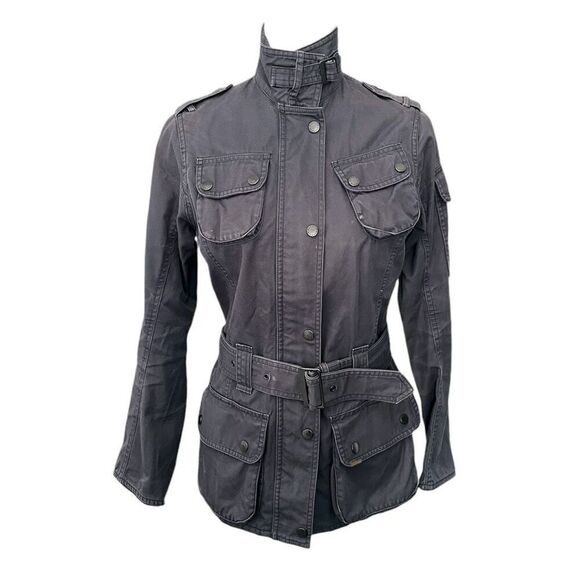 Barbour Utility Jacket Belted Gray Navy L2051 US4 - Picture 2 of 10